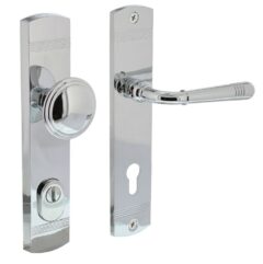 Intersteel voordeurbeslag Helena knop/kruk PC92 met kerntrek beveiliging chroom