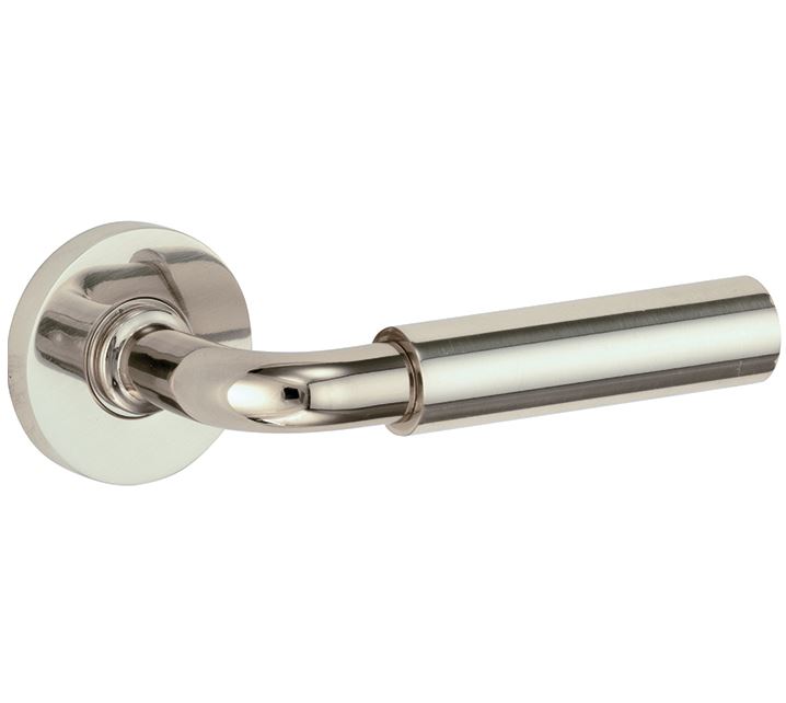 Deurkruk op geveerd rozet Frankfurt/Vivo glans nikkel
