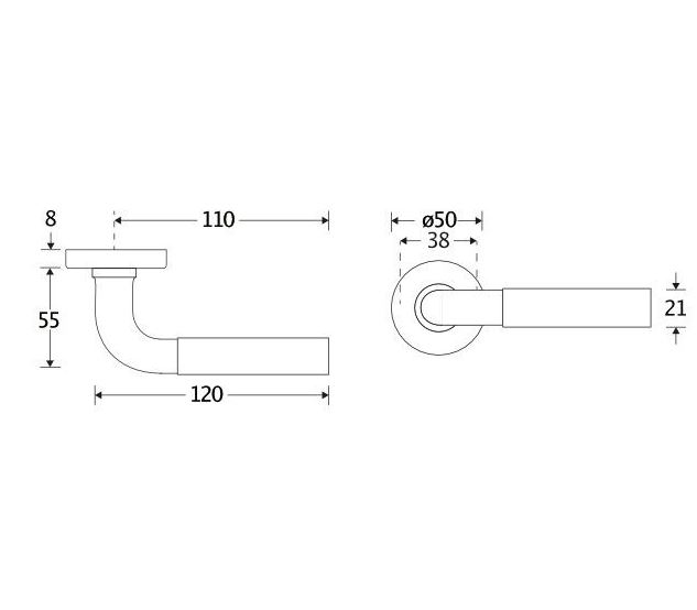 Deurkruk op geveerd rozet Frankfurt/Vivo messing ongelakt