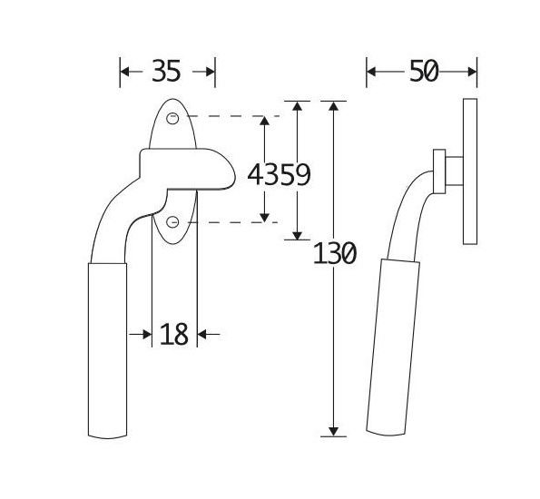 Raamboom Met Sluitplaat Rechts Frankfurt glans nikkel