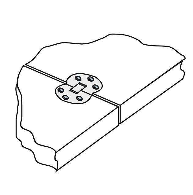 Klepscharnier ovaal 30x80 mm messing - Afbeelding 4