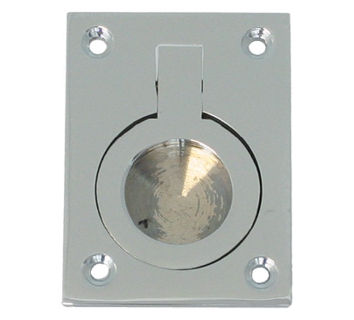 Mauer luikring messing gepolijst verchroomd 52x37 mm