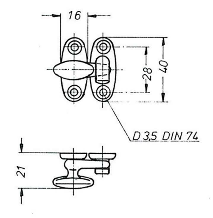 Mauer tramklinkje messing getrommeld gepolijst - Afbeelding 2