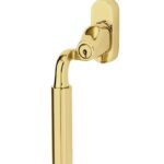 SKG2 Draaikiepgarnituur afsluitbaar Frankfurt/Smal Links messing ongelakt