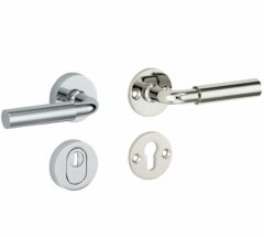 SKG3 kruk/kruk op rozet Frankfurt Rechts + kerntrekbeveiliging glans nikkel/glans chroom