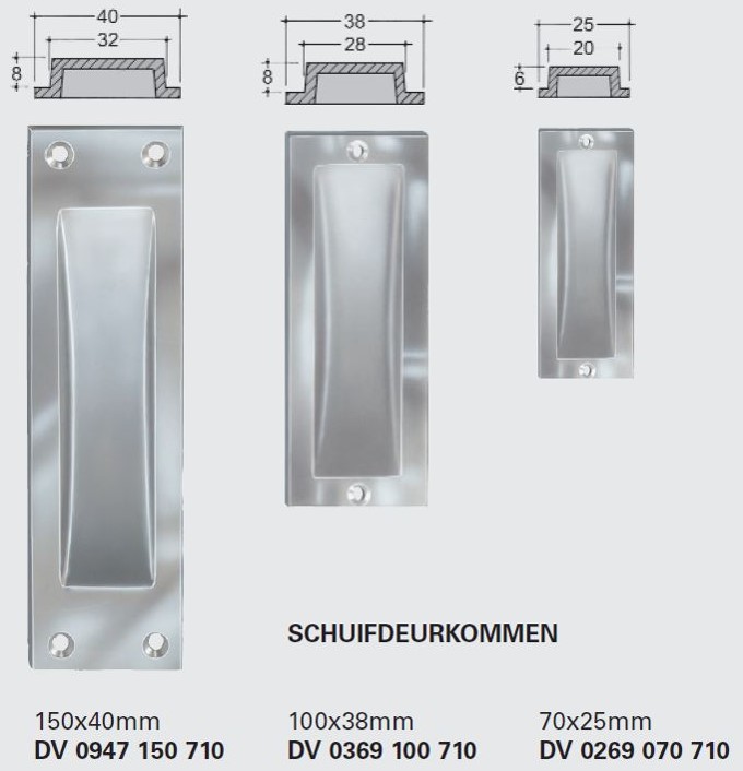 P+E Schuifdeurkom 70x25mm aluminium F1 - Afbeelding 2