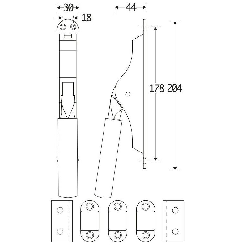 Pomp-espagnolet Frankfurt Glans Nikkel Inclusief 2 Stangen