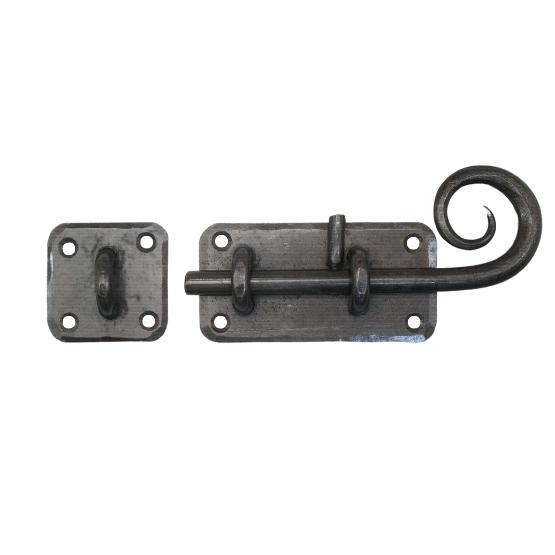 Grendel ijzer blank, grondplaat 100 x 52 mm