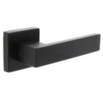 Intersteel buiten deurkruk Amsterdam op vierkant rozet zwart