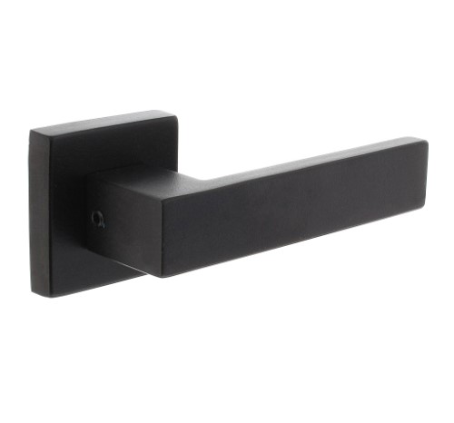 Intersteel buiten deurkruk Amsterdam op vierkant rozet zwart