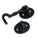 Deurhaak en vanger 75 mm zwart
