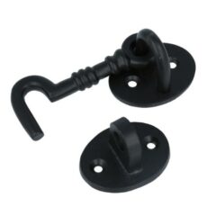 Deurhaak en vanger 75 mm zwart