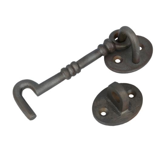 Deurhaak en vanger 110 mm ijzer geroest