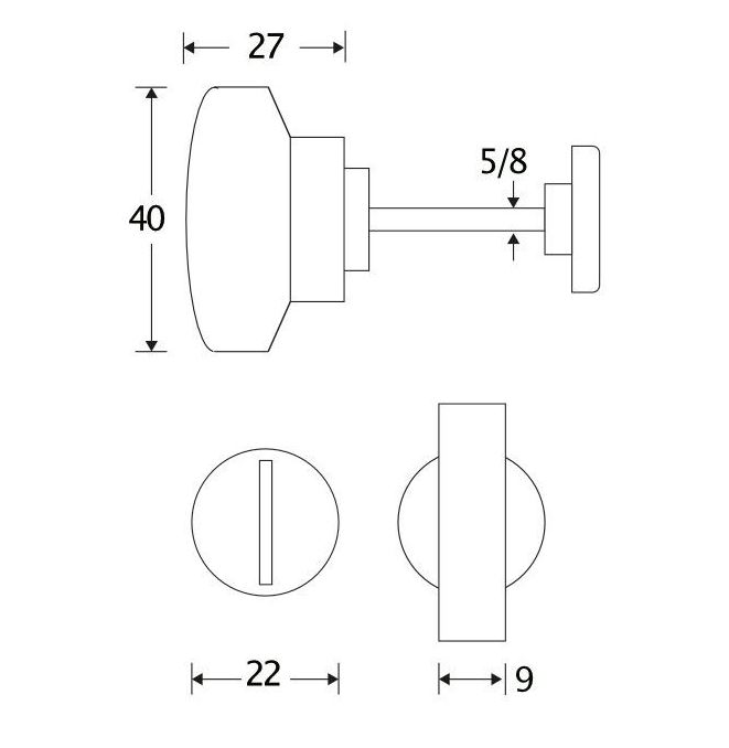 WC olive 5-8 mm Piatto mat zwart