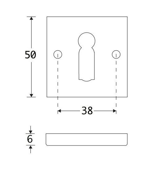 Set van twee Sleutelplaatjes Bauhaus messing ongelakt