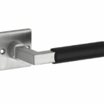 Deurkruk op ongeveerd rozet Bauhaus ebben mat nikkel ongelakt