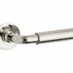 Deurkruk op ongeveerd rozet Frankfurt/Chemin de Fer glans nikkel