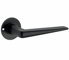 Deurkruk op ongeveerd rozet Wig/Chemin de Fer mat zwart