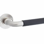 Deurkruk op ongeveerd rozet Frankfurt ebben/Chemin de Fer mat nikkel ongelakt