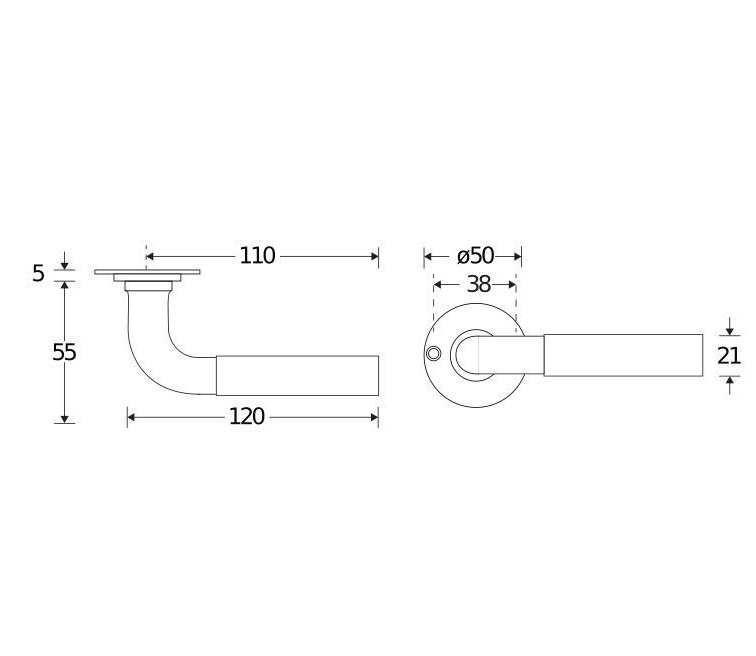 Deurkruk op ongeveerd rozet Frankfurt ebben/Chemin de Fer messing antiek