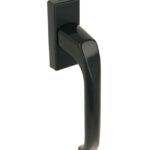 Draaikiepgarnituur lange stift aluminium bruin