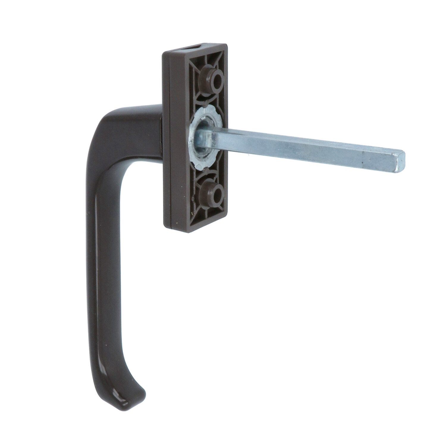 Draaikiepgarnituur lange stift aluminium bruin