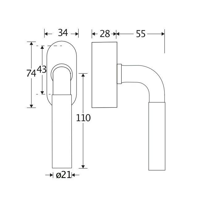 SKG3 Draaikiepgarnituur afsluitbaar Frankfurt ebben/Elegant messing antiek