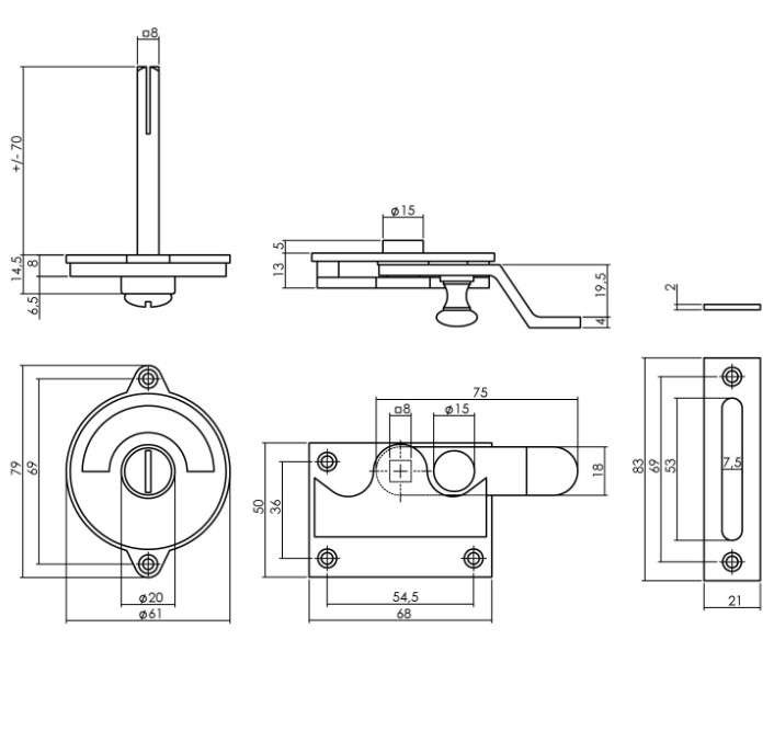 Intersteel wc-overslag met bocht en tekst “groen / rood” messing ongelakt - Afbeelding 2