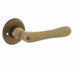 Gatdeel deurkruk Trento met rozet ø50x5mm messing getrommeld