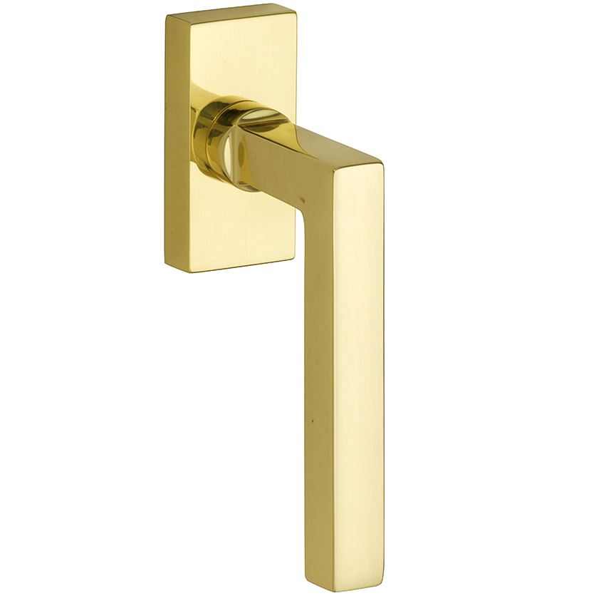 Draaikiepgarnituur Kare/Bauhaus messing gelakt