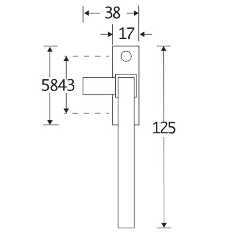 Raamboom Met Sluitplaat Rechts Kare mat zwart