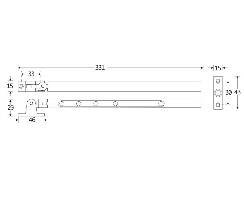 Uitzetijzer Kare glans chroom