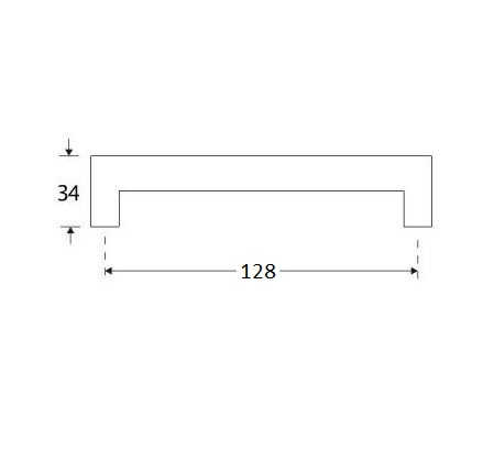 Meubelgreep Karé 128 mm mat chroom