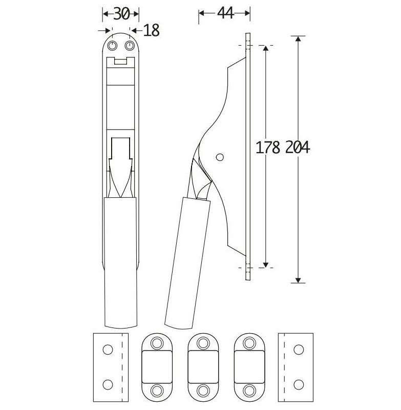 Pomp-espagnolet Frankfurt ebben Messing Antiek Inclusief 2 Stangen