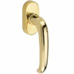 Draaikiepgarnituur Halfsabel/Elegant messing gelakt