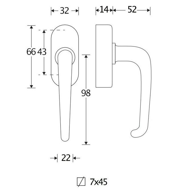 Draaikiepgarnituur Halfsabel/Elegant messing gelakt