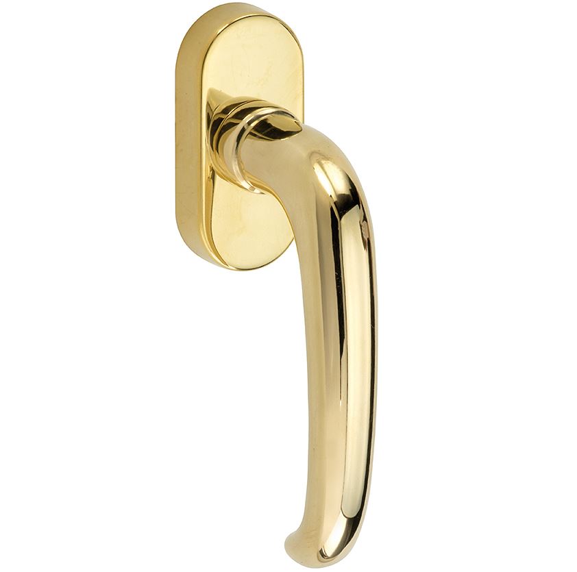 Draaikiepgarnituur Halfsabel/Elegant messing ongelakt