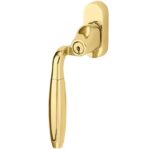 SKG2 Draaikiepgarnituur afsluitbaar Elegant Links messing ongelakt