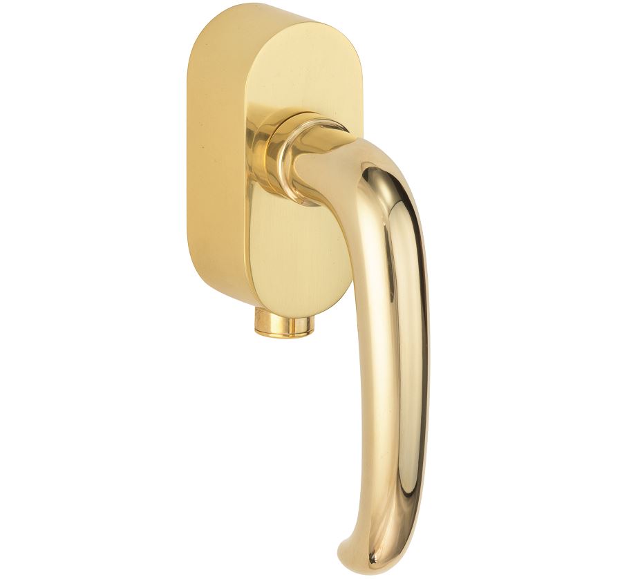 SKG2 Draaikiepgarnituur afsluitbaar Halfsabel/Elegant messing ongelakt