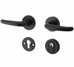 SKG3 kruk/kruk op rozet Halfsabel Links + kerntrekbeveiliging mat zwart