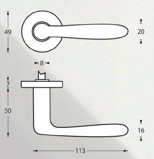 Intersteel gatdeel deurkruk rechts Phobos op rozet chroom
