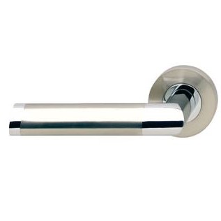 Intersteel gatdeel Deurkruk Nicol links op rozet chroom/mat nikkel