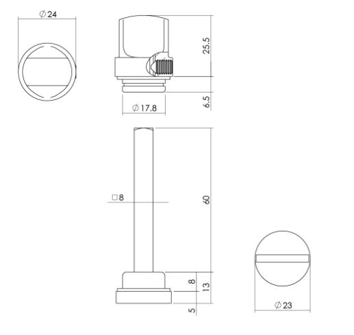 Intersteel wc-olive los 8mm chroom