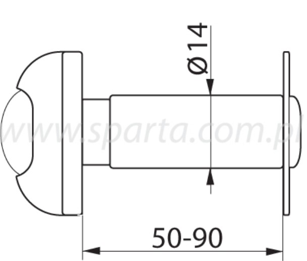 Deurspion mat vernikkeld 14 mm