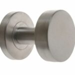 Voordeurknop Vast Met ronde achterplaat RVS