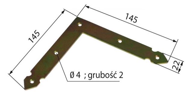 Raamhoek geel verzinkt 145x145 mm 1 stuk - Afbeelding 2
