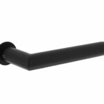 Intersteel gatdeel Deurkruk Jura met platte ronde rozetten zelfklevend ø30mm RVS zwart