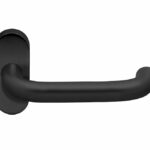 Gatdeel op ovaal rozet deurkruk Chase Zwart