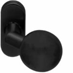 Knop bol verkropt op ovaal rozet zwart