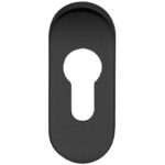 Cilinderplaatje ovaal 12mm zwart